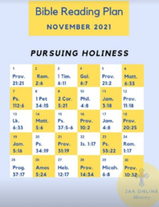 Bible Study Plan for November 2021